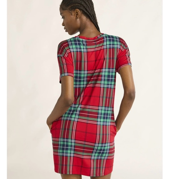 Women’s NWT Merry Plaid Red and Green Chemise 2XL-3XL with front pockets - Picture 3 of 6